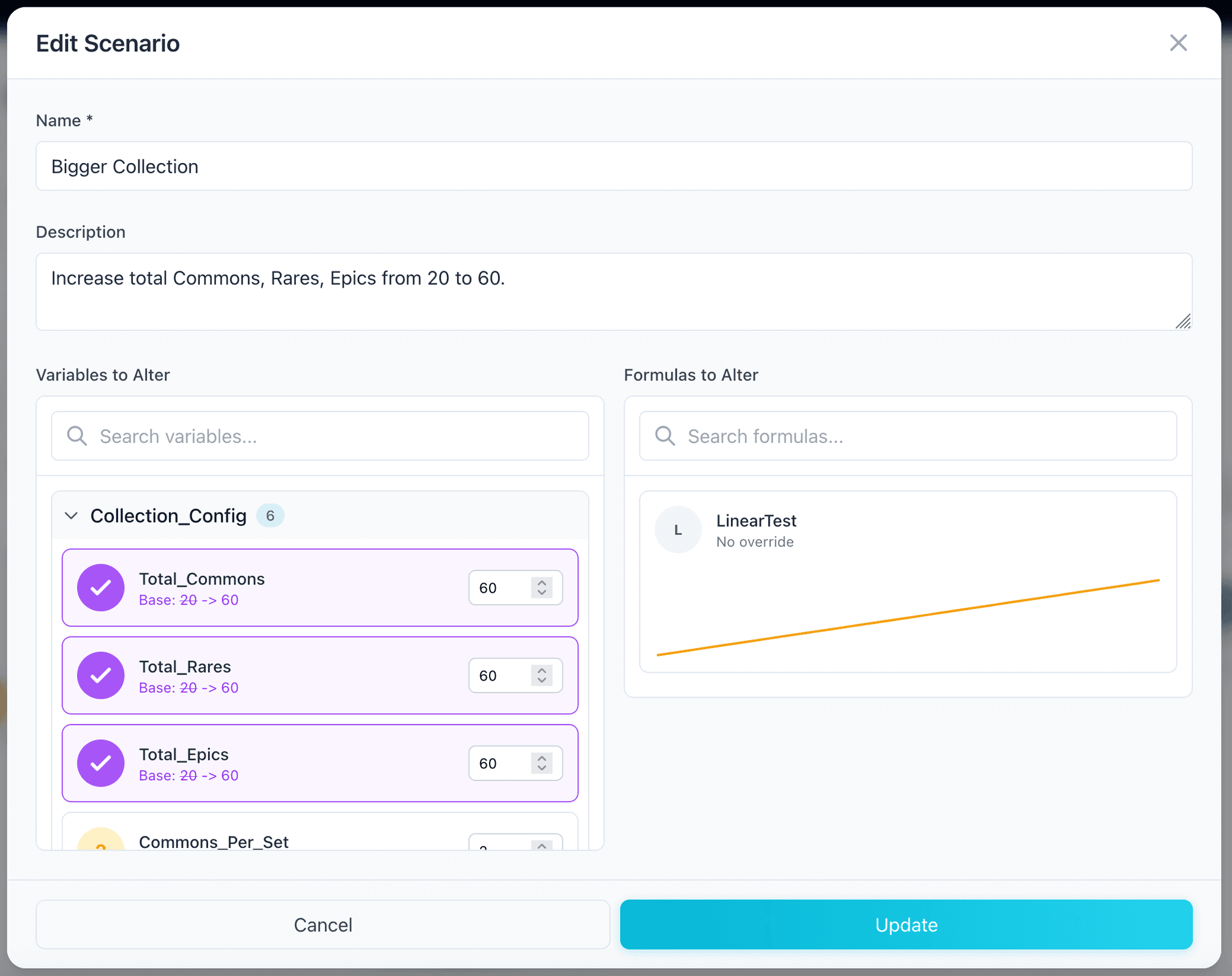 Explore variations, without rebuilding