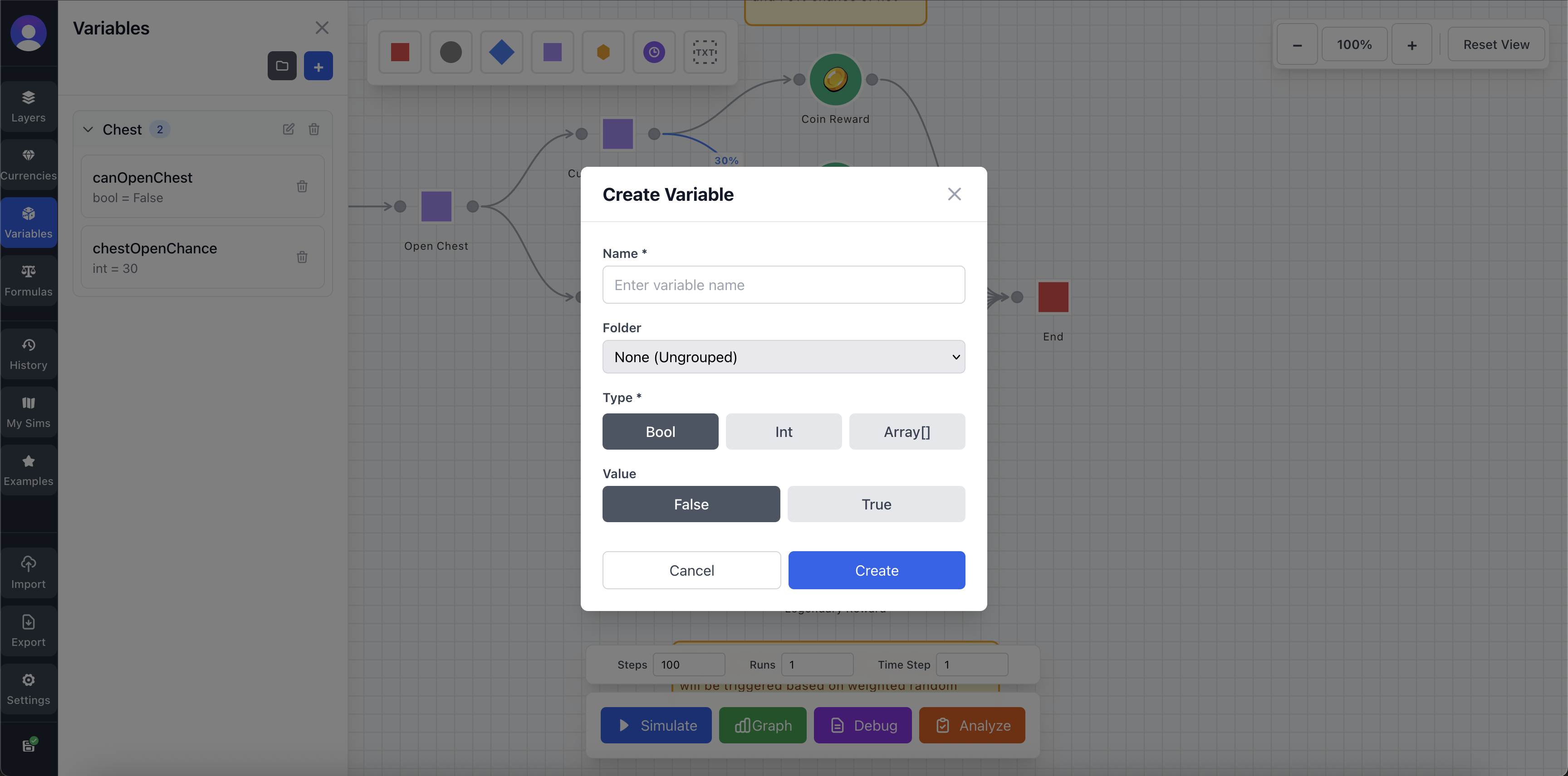 Create Variable Modal